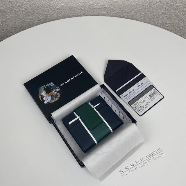 prada卡包 普拉達專櫃最新爆款 Saffiano皮革卡片夾 2MC063 prada爆款男士卡包  pyd2146